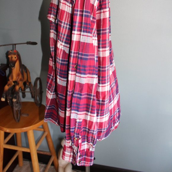 Bea Plaid Long Sleeve Snap Front Shirt ~XXL - Picture 4 of 8